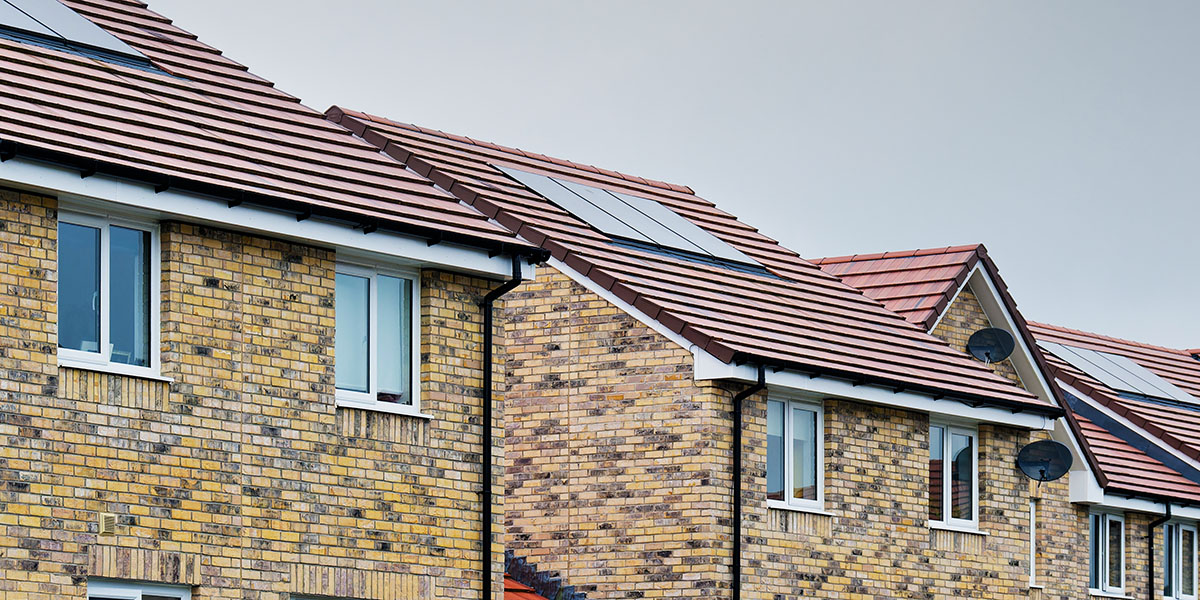 Solar panels on rooftop