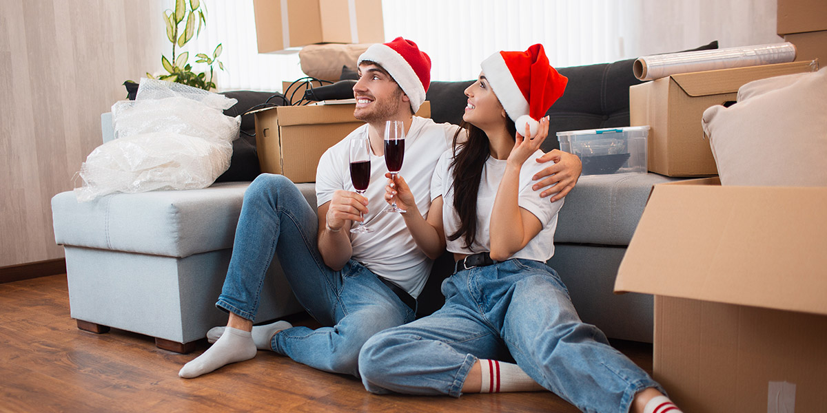 Young couple at Christmas