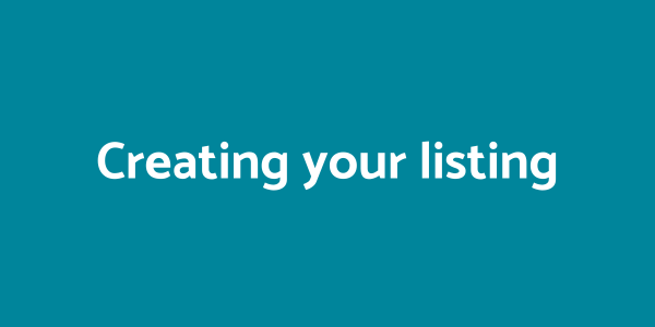 Creating your listing