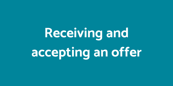 Receiving and accepting an offer