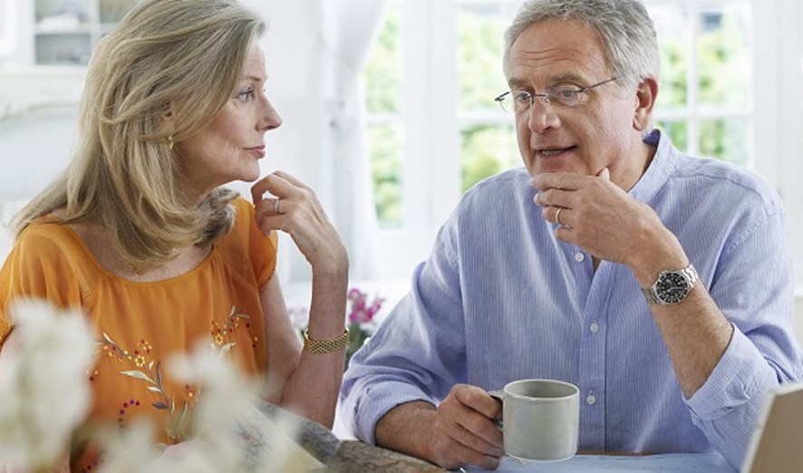 older couple having coffee