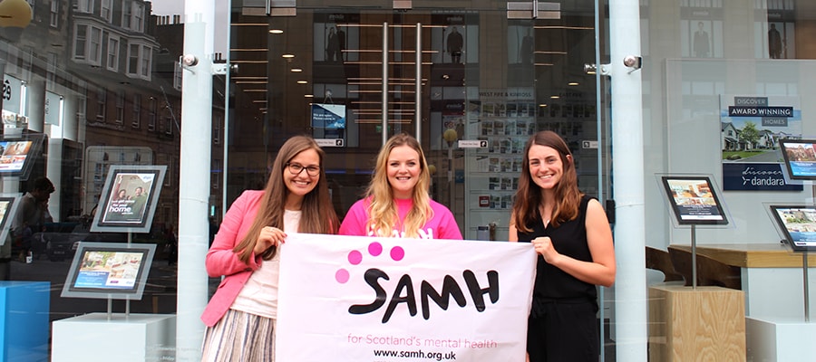 ESPC marketing staff with a corporate fundraiser from SAMH