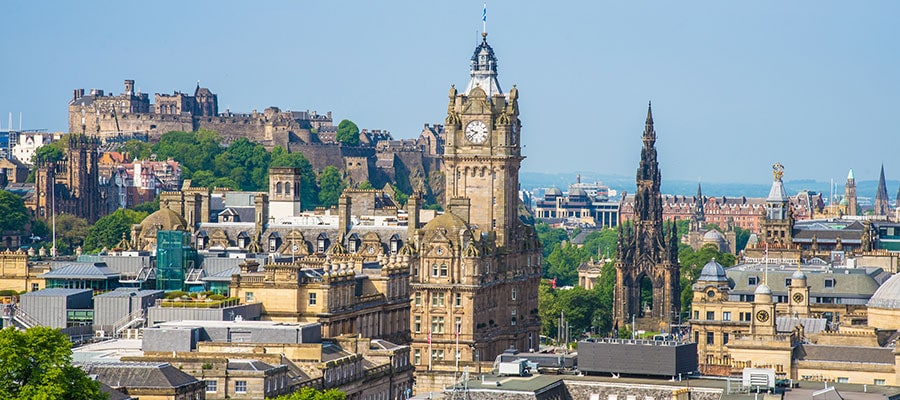 Edinburgh city centre view
