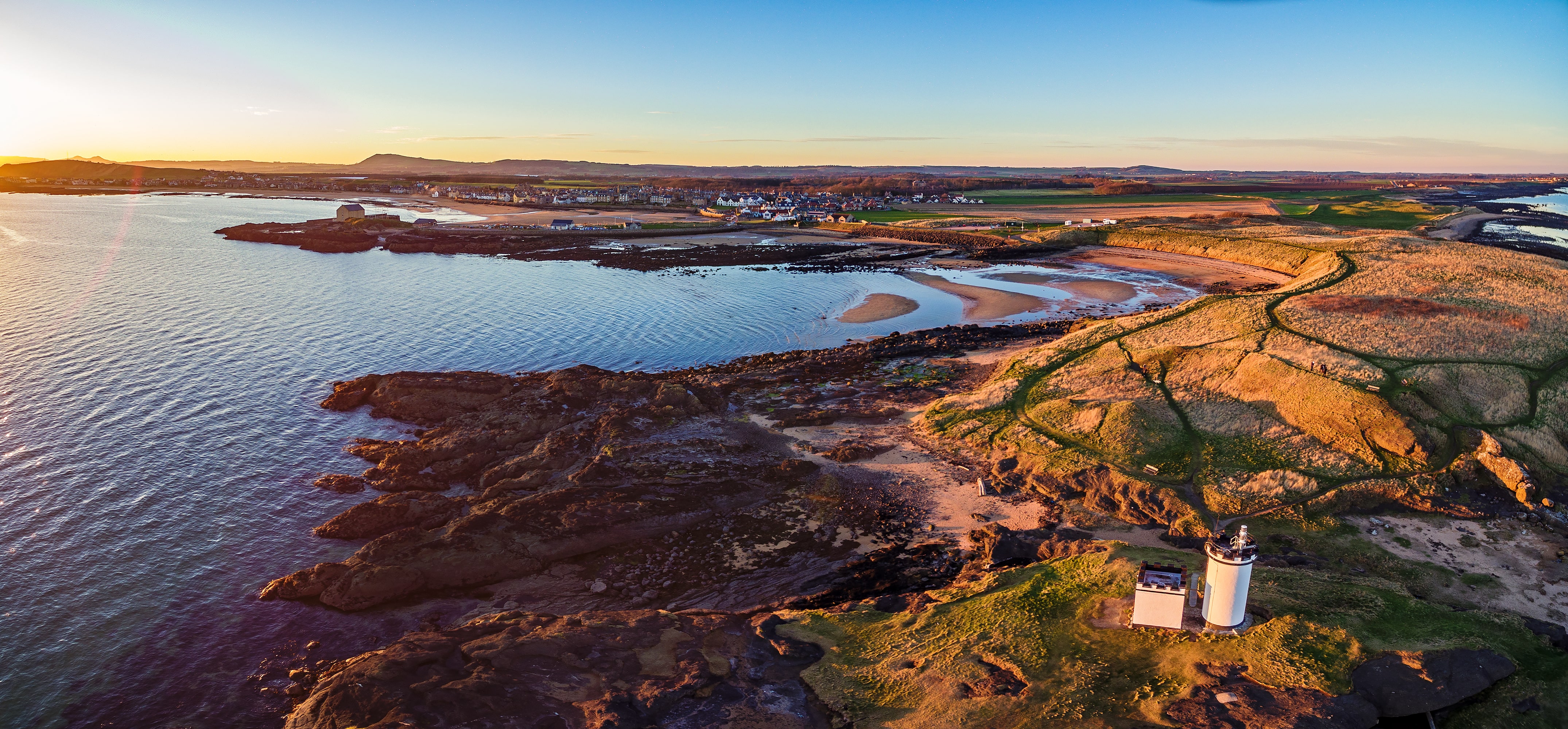 View over Fife from Elie lighthouse twilight