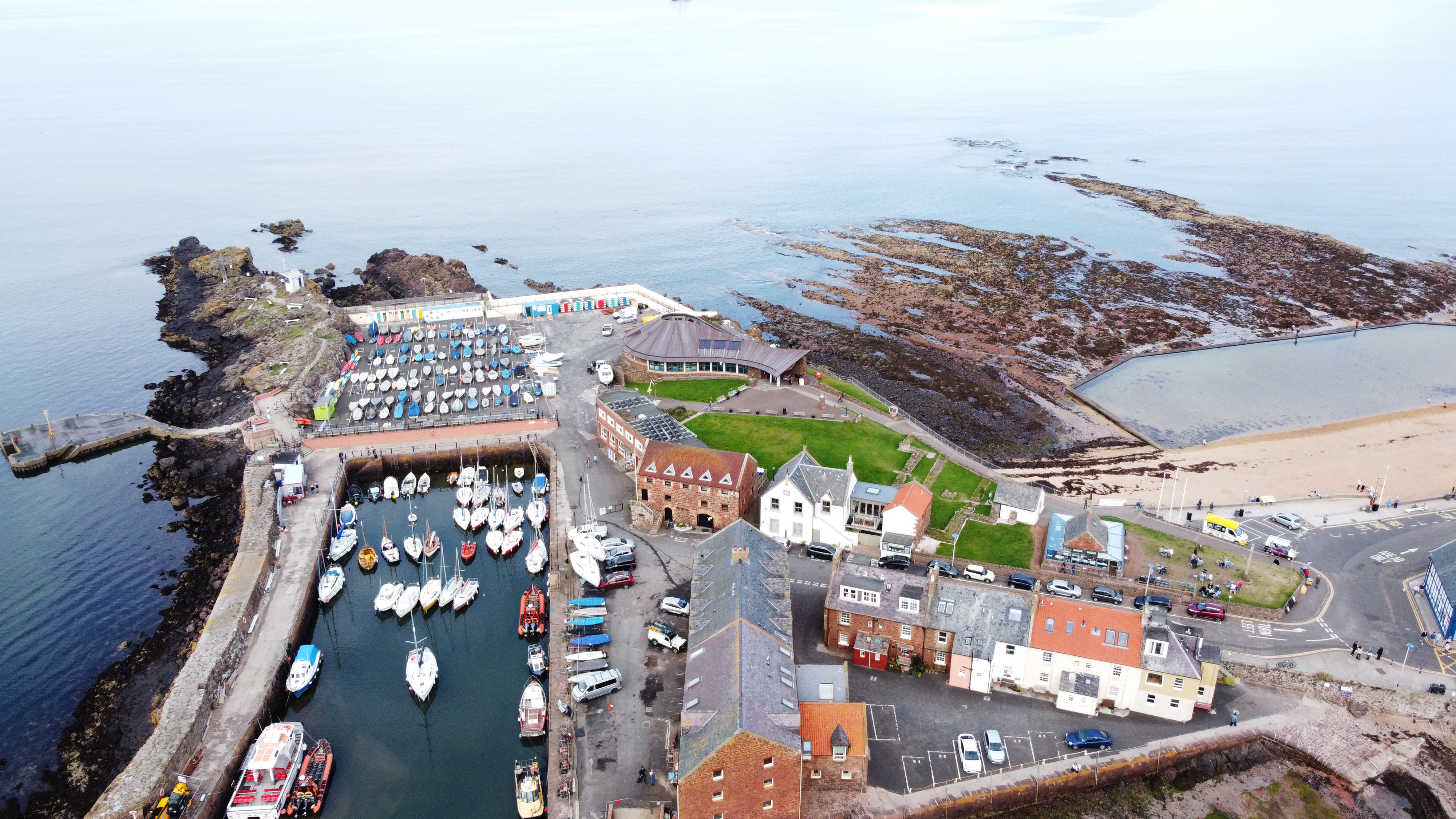 An aerial view of North Berwick in East Lothian