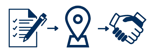Form, location and handshake icons
