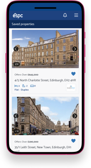 Saved Properties Screenshot